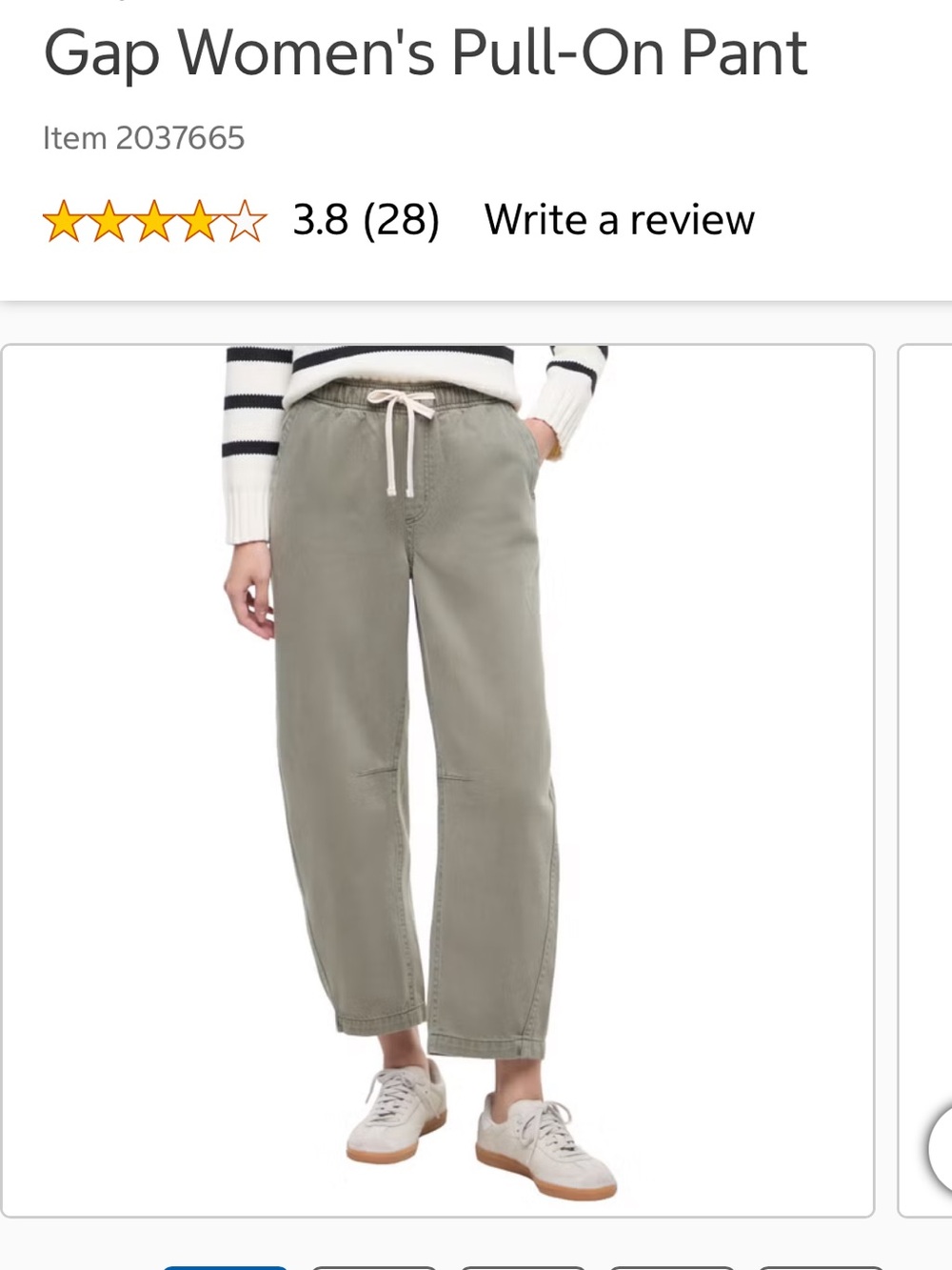 GAP Olive Green Pull-On XL Joggers with Drawstring